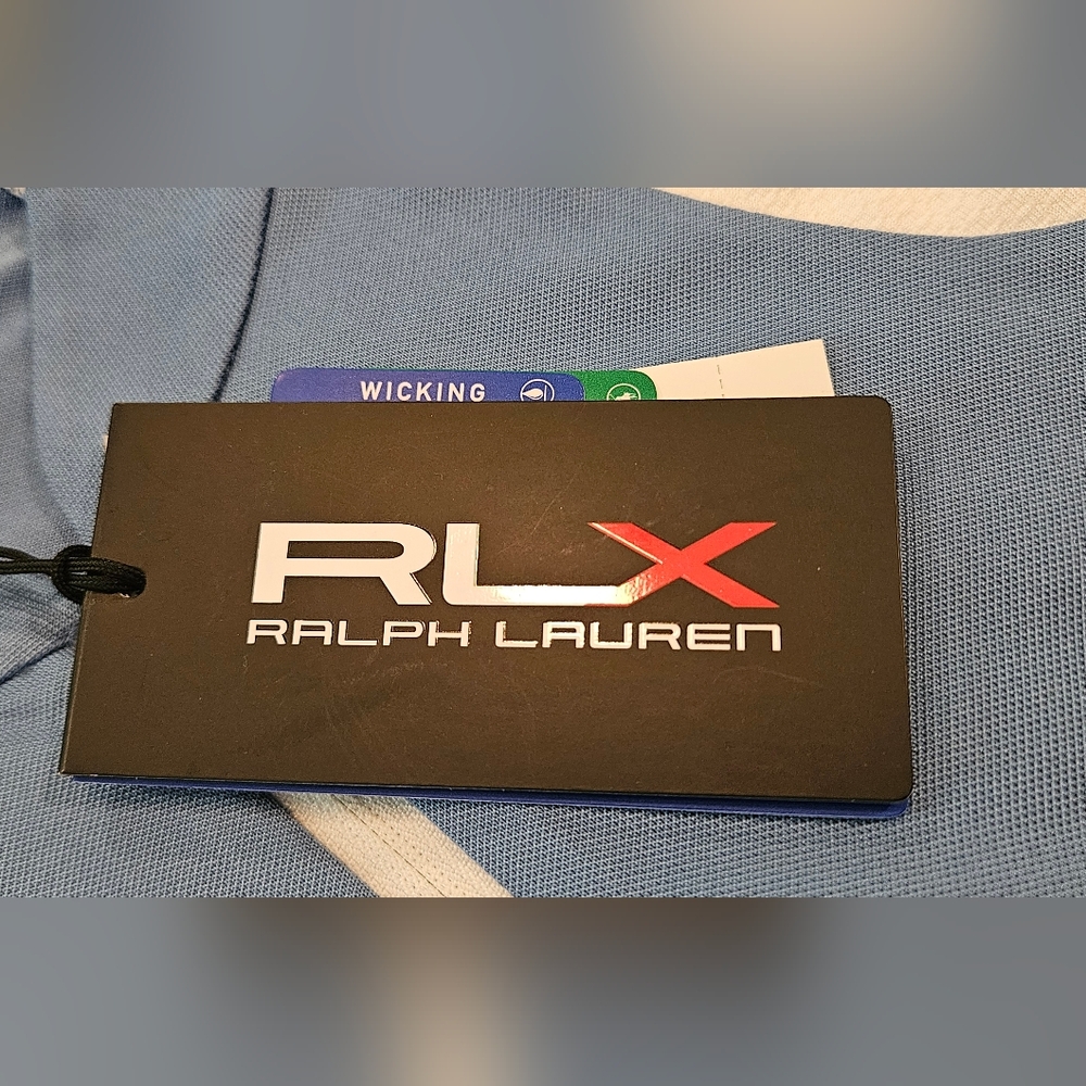 NWT RLX Ralph Lauren Light Blue and White Sleeveless Golf Tank Top: Size- Medium - Picture 6 of 8